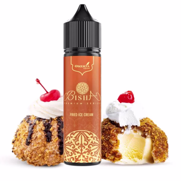 Omerta Liquids – Bisha Premium Fried Ice Cream 10ml/60ml (Παγωτό, Βανίλια, Δημητριακά, Σιρόπι & Καραμέλα)