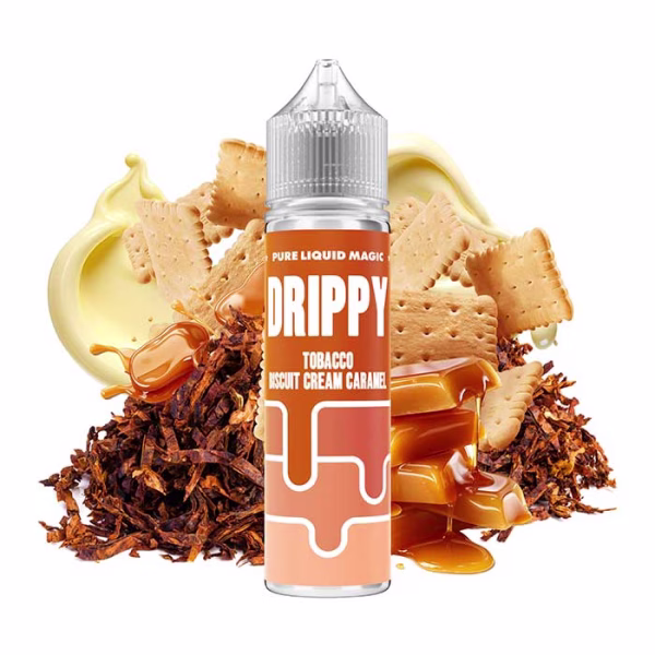 Drippy Tobacco Biscuit Cream Caramel 20ml/60ml (Καπνός, Μπισκότο Βουτύρου, Καραμέλα, Κρέμα Βανίλιας & Καστανή Ζάχαρη) (Flavour Shots)