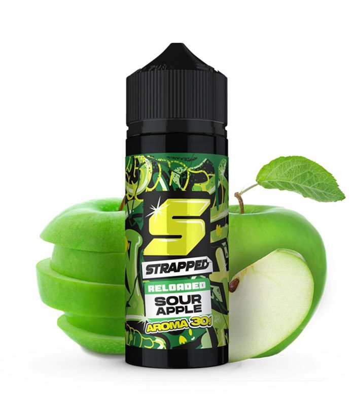 strapped-reloaded-sour-apple-30ml-120ml-soda-milo-flavour-shots-1 Strapped Reloaded Sour Apple 30ml/120ml (Σόδα & Μήλο) (Flavour Shots) - Image 1