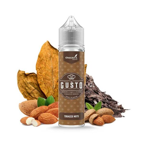 Gusto Tobacco Nuts 10ml/60ml (Καπνός, Βανίλια, Καρύδα, Μπέρμπον & Ξηροί Καρποί) (Flavour Shots)