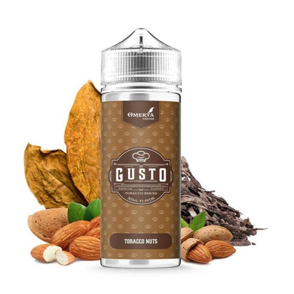 Gusto Tobacco Nuts 20ml/120ml (Καπνός, Βανίλια, Καρύδα, Μπέρμπον & Ξηροί Καρποί) (Flavour Shots)