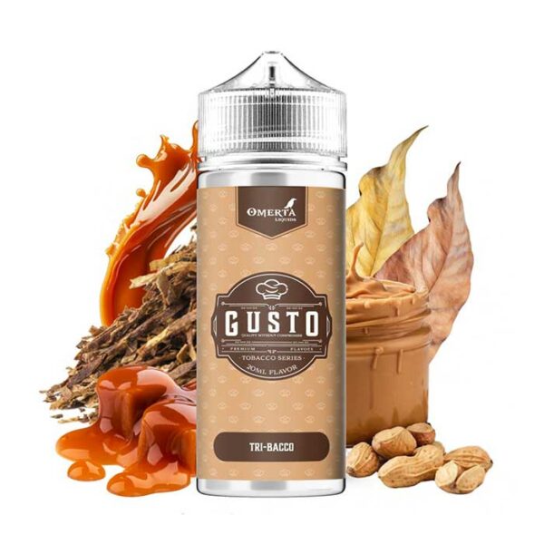 Omerta Gusto – Tri-Bacco 20ml/120ml (Καπνός, Ξηροί Καρποί, Μπισκότο & Καραμέλα) (Flavour Shots)